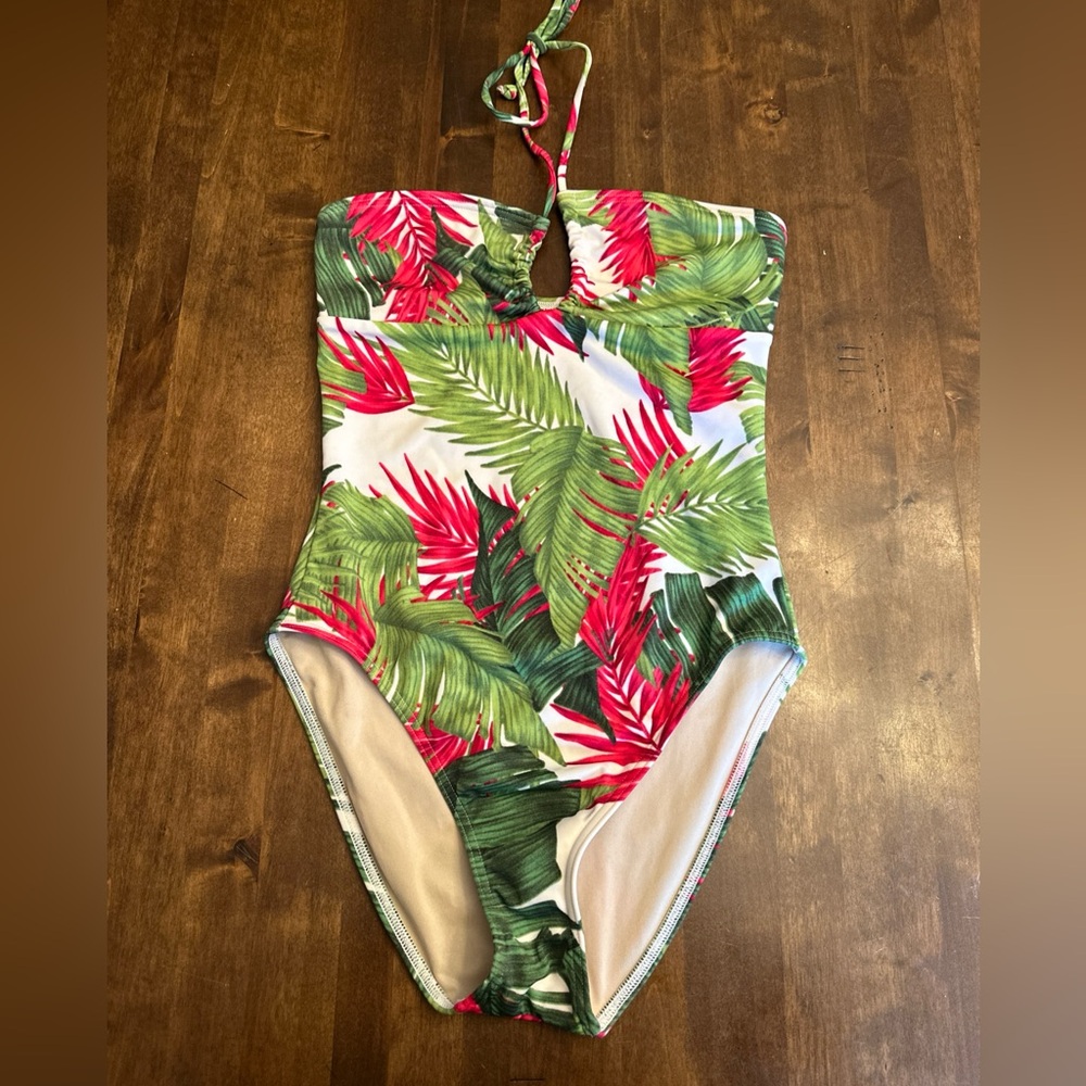 Victorias Secret Swimsuit 8 One‎ Piece Halter Convertible Tropical Floral Resort